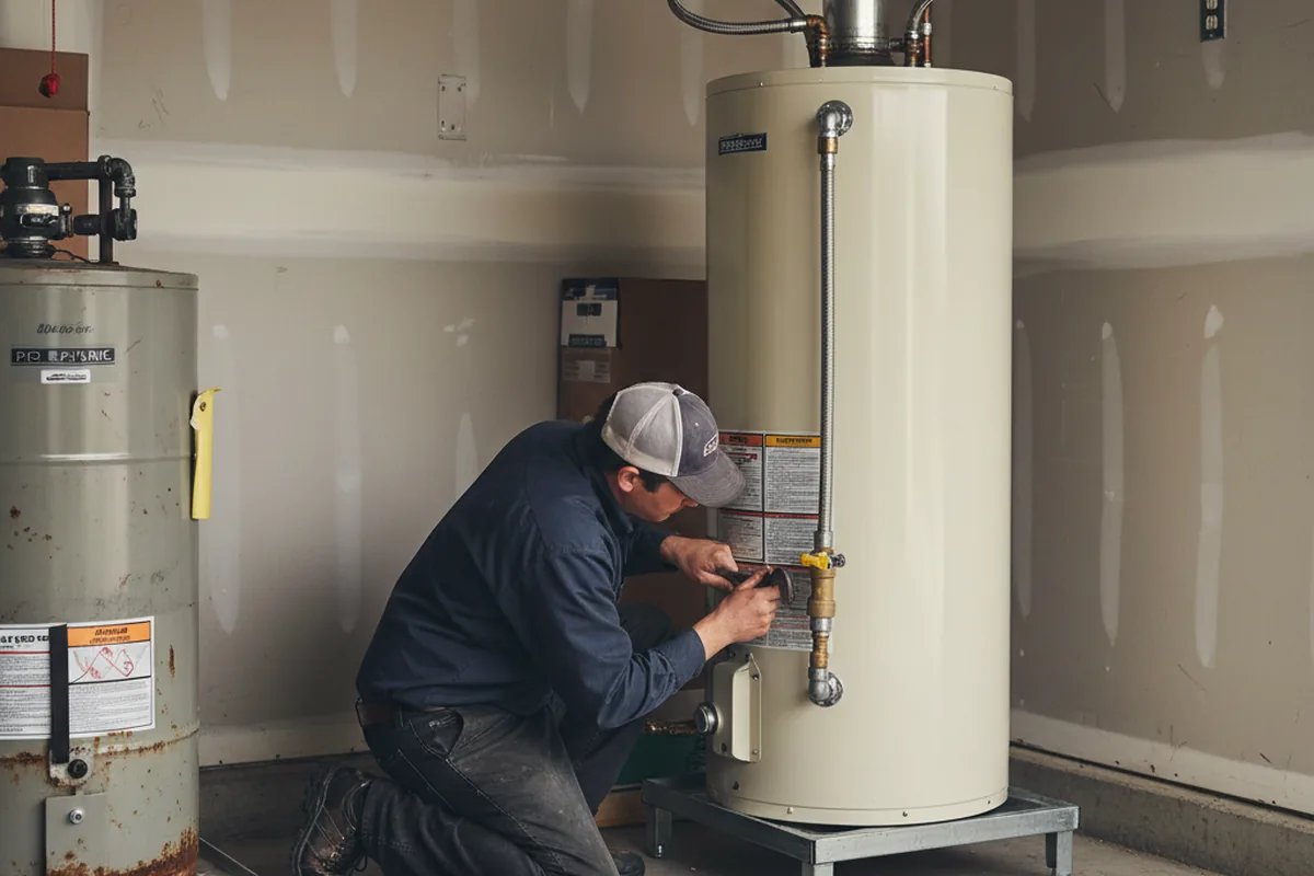 Water heater and shutoff valve replacement in Remsenburg